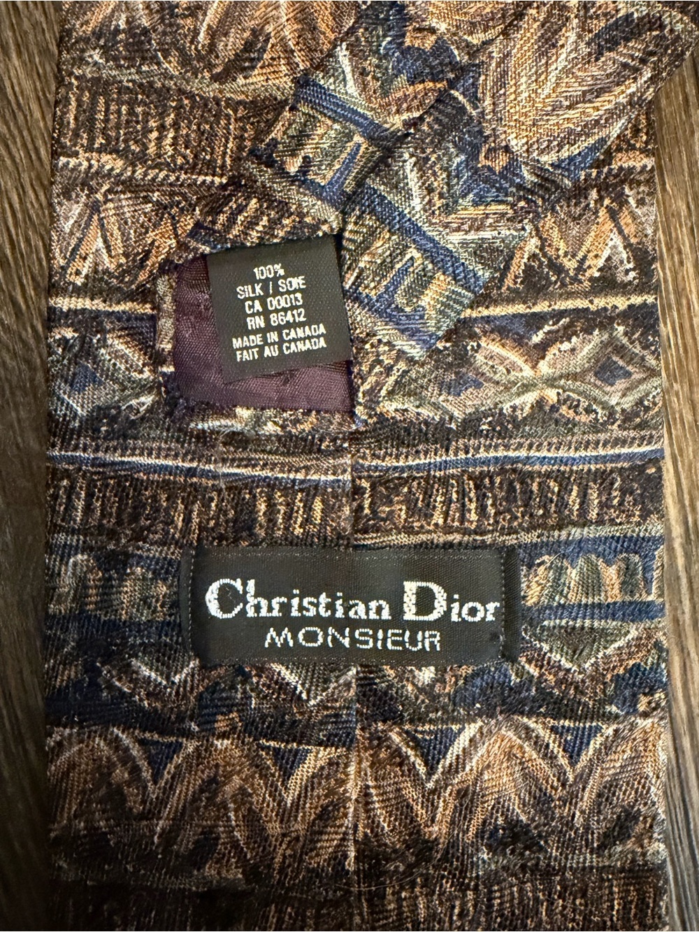 Christian Dior Monsieur Vintage Men’s Tie Abstract Design 100% Silk - Picture 2 of 6